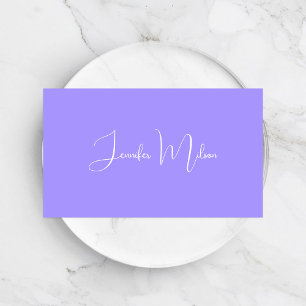 Minimal Pastel Blue Hand skriftlig typografi Visitkort