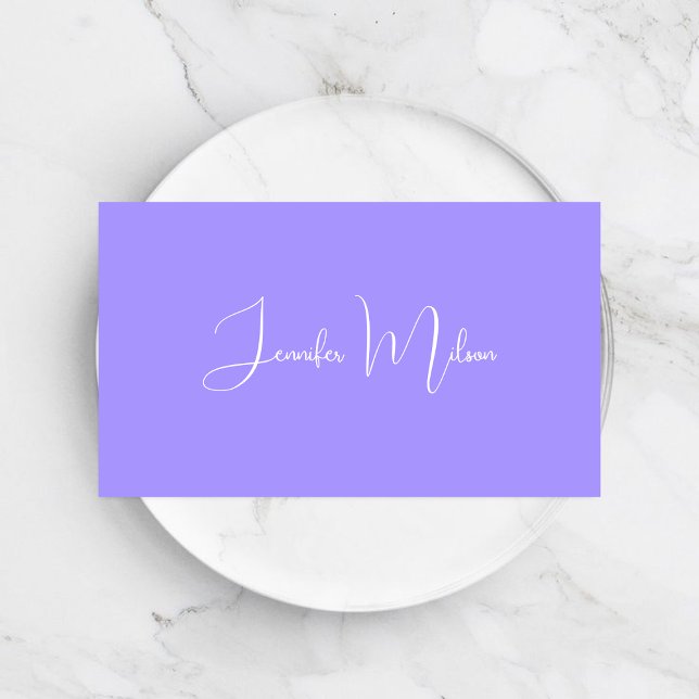 Minimal Pastel Blue Hand skriftlig typografi Visitkort (Skapare uppladdad)