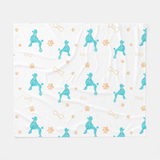 Minimal Pastel Blue Poodle Silhouette Blanket Fleecefilt (Framsidan (Horisontell))