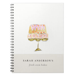 Minimal Pastel Colorful Watercolor Cake Bakery Anteckningsbok