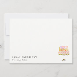 Minimal Pastel Colorful Watercolor Cake Bakery Anteckningskort