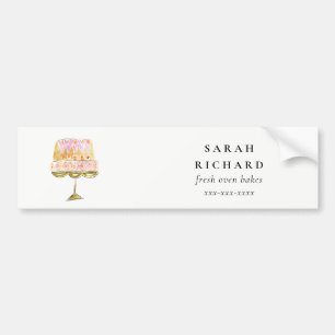 Minimal Pastel Colorful Watercolor Cake Bakery Bildekal