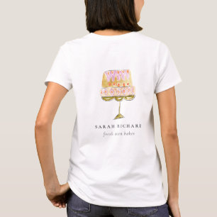 Minimal Pastel Colorful Watercolor Cake Bakery T Shirt