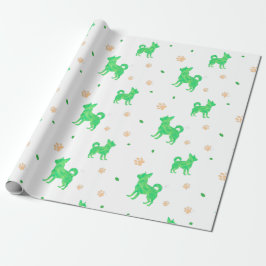Minimal Pastel green chihuahua wrapping paper Presentpapper