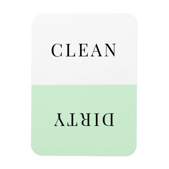 Minimal Pastel Grönt Dishwasher Clean Dirty Magnet (Vertikal)