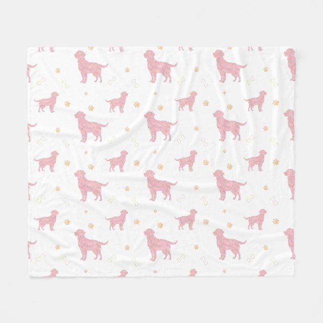 Minimal Pastel pink Labrador Retriever Blanket  Fleecefilt (Framsidan (Horisontell))