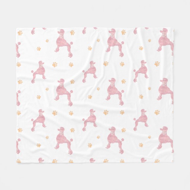 Minimal Pastel Pink Poodle Silhouette Blanket Fleecefilt (Framsidan (Horisontell))