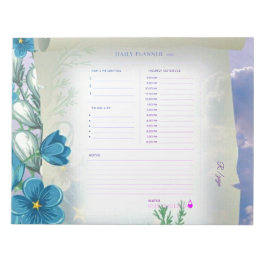 Minimal Pastel purple and blue Daily Planner Anteckningsblock