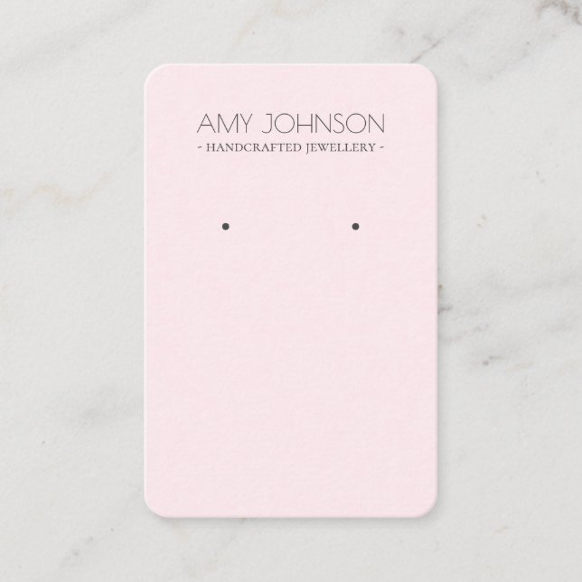Minimal Pastel Ro Rosa Earring visning Card Visitkort (Framsida)