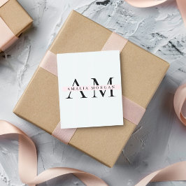 Minimal Pastel-Rosa - initialt och Personlig - eti Fyrkantigt Klistermärke