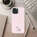 Minimal Pastel-Rosa - initiering och Personlig<br><div class="desc">Skydda din mobil i stil med denna minimala Pastel Rosa Initial & Personlig iPhone 13 Pro Max Fodral. Med en elegant och minimalistisk utformning är fodral perfekten för dem som uppskattar elegans och funktionalitet. Den mjuka bakgrunden för pastellernas rosa ger en aning sofistikering, medan den ursprungliga personligen eller namn gör...</div>