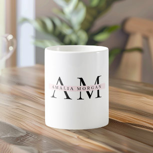 Minimal Pastel-Rosa - initiering och Personlig Kaffemugg