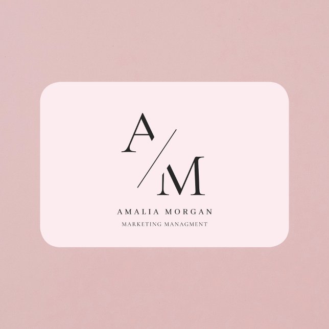 Minimal Pastel-Rosa - initiering och Personlig Namnbricka (Skapare uppladdad)