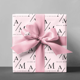 Minimal Pastel-Rosa - initiering och Personlig Presentpapper