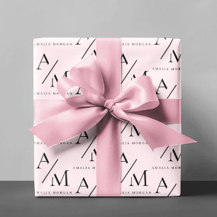 Minimal Pastel-Rosa - initiering och Personlig Presentpapper