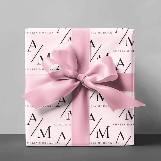 Minimal Pastel-Rosa - initiering och Personlig Presentpapper (Skapare uppladdad)