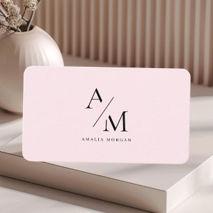 Minimal Pastel-Rosa - initiering och Personlig Visitkort