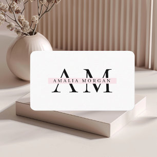 Minimal Pastel-Rosa - initiering och Personlig Visitkort