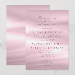 Minimal Pastel Rosa Lilac Pearl Birthday Glitter Inbjudningar