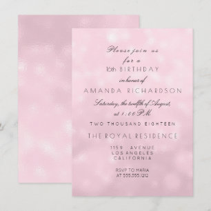 Minimal Pastel Rosa ros Lilac-Födelsedagsfest Inbjudningar
