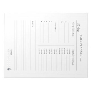 Minimal Pastel white and black Daily Planner Anteckningsblock