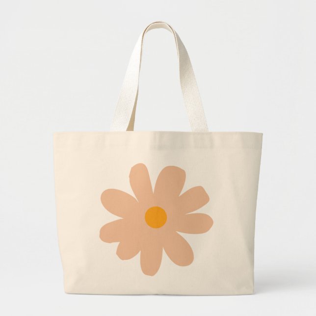 Minimal pastellblomning - Daisy för matsmält retro Jumbo Tygkasse (Framsidan)