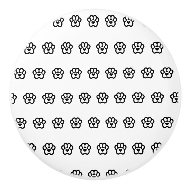 Minimal Paw Print With Heart Pet Symbol Knopp (Framsidan)