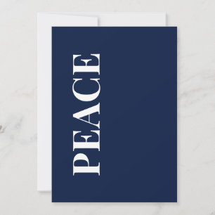 Minimal PEACE Marinblå Julkort