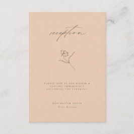 Minimal Peach Fine Art Blommigt-bröllopsmottagning Tilläggskort