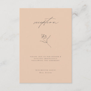 Minimal Peach Fine Art Blommigt-bröllopsmottagning Tilläggskort