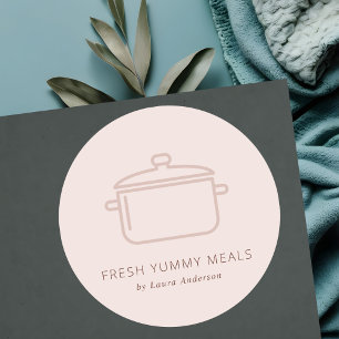 MINIMAL PEACH ROSA POT MEAL CHEF CATERING RUNT KLISTERMÄRKE