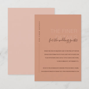 MINIMAL PEACH RUST ORANGE BRÖLLOP DETALJINTYG TILLÄGGSKORT