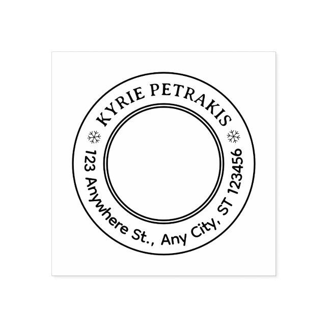 Minimal Personal Address Stamp – Round Name Design Stämpel (Tryck)