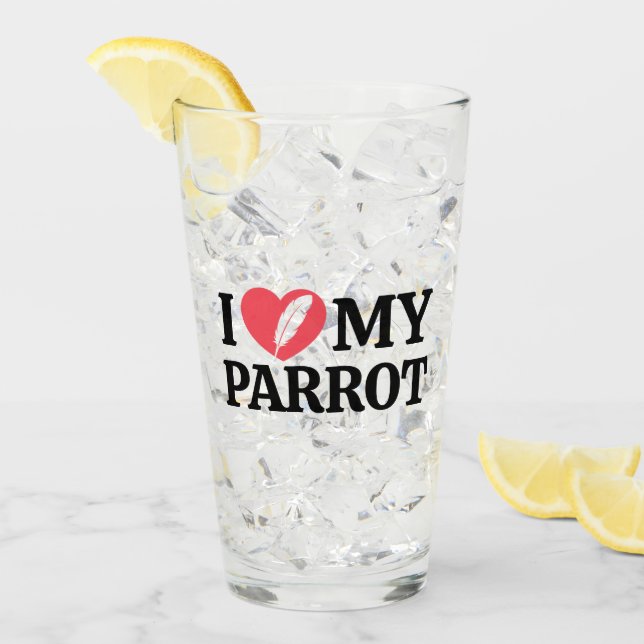 Minimal Personalized Parrot Lover Quote Typography Glaskopp (Framsida Ice)