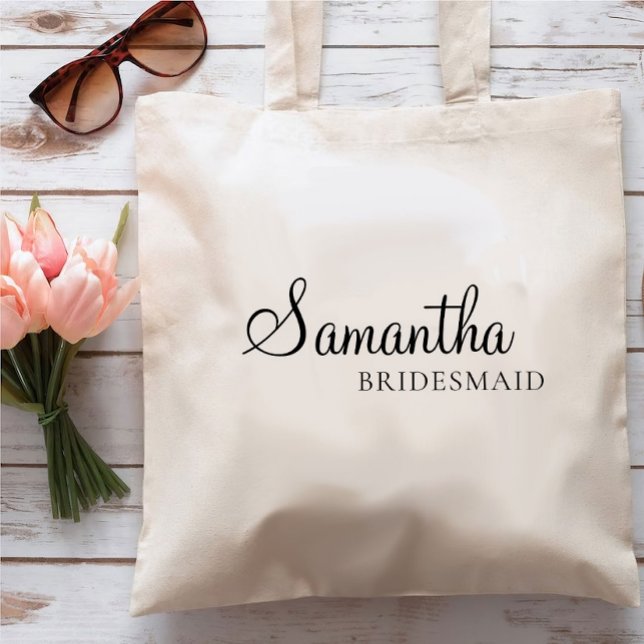 Minimal Personlig, anpassad Bridesmaid Tygkasse (Skapare uppladdad)