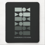 Minimal Personlig för geometrisk utformning av Grå Musmatta<br><div class="desc">En modern,  minimalistisk geometrisk grafik av enkla former i en berbt färg-palett av underordnat grått med undertoner av grönt,  personlig med namn eller den ordalydelse du väljer.</div>