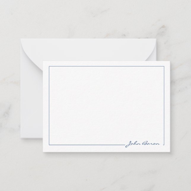 Minimal Personlig, stationärt, Elegant Note Card Anteckningskort (Framsida)