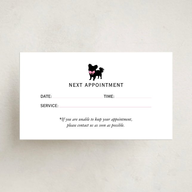 Minimal Pet Silhouette Dog Grooming Tidsbeställning Kort (Skapare uppladdad)