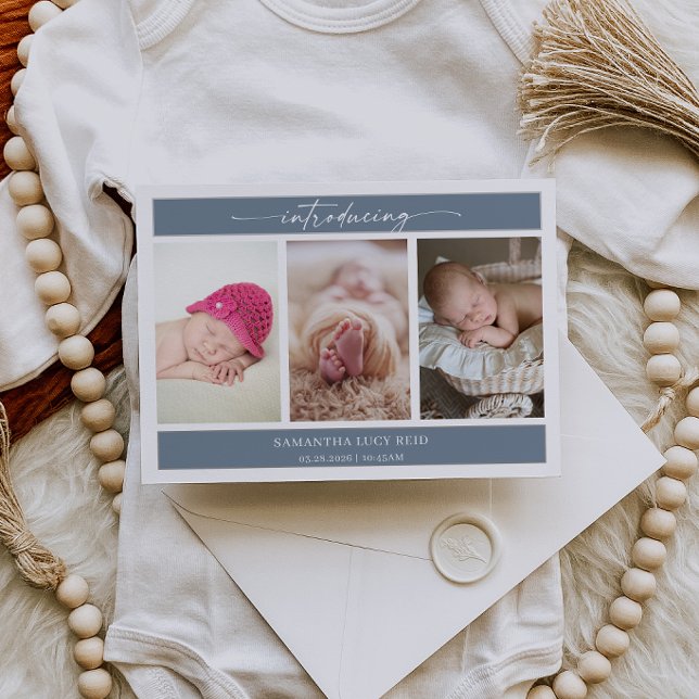 Minimal Photo Baby Introducing Announcement Card Inbjudningar (Skapare uppladdad)