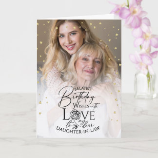 Minimal Photo Belated Birthday Daughter-in-law Kort