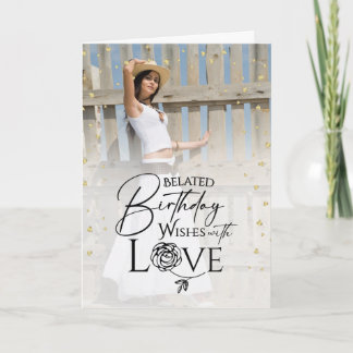 Minimal Photo Belated Birthday Keepsake Anyone  Kort