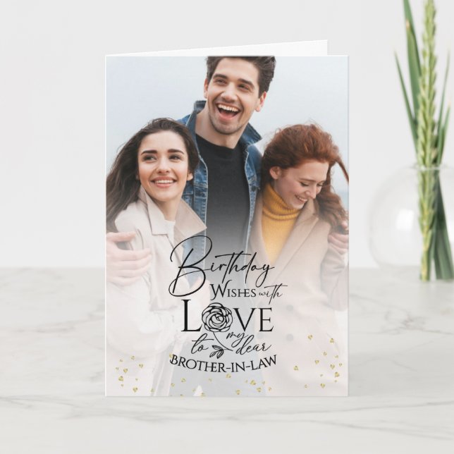 Minimal Photo Birthday Keepsake Brother-in-law Kort (Framsida)