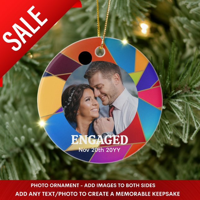 Minimal PHOTO-Dekoration för jul Regnbåge HGBTQIA Julgransprydnad Keramik (Skapare uppladdad)