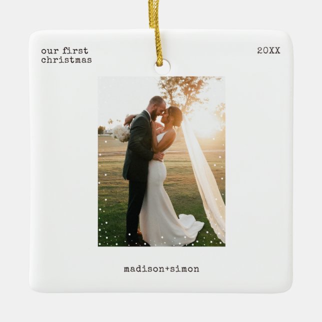Minimal Photo Ornament Merry & Married Photo (Framsida)