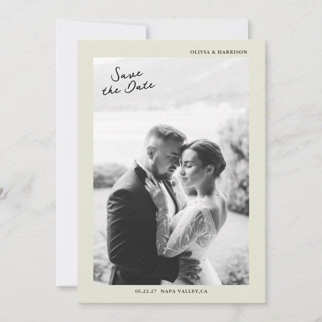 Minimal Photo Wedding Save the Date Card Inbjudningar (Framsida)