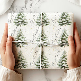 Minimal Pine Tree Merry Christmas Presentpapper