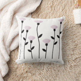 Minimal Pink Floral Throw Pillow Kudde