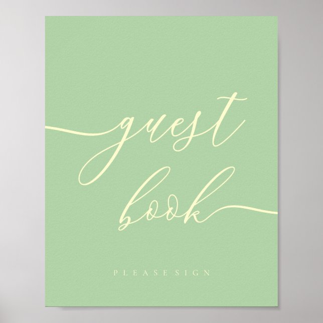 Minimal Pistachio & Cream Party Celebration Guest Poster (Framsidan)