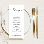 Minimal platt meny för Bröllop-skript<br><div class="desc">Elegant och minsta menykort för bröllop-middag med modern skripttext.</div>