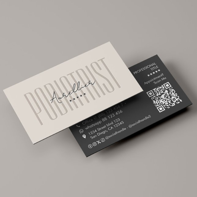 Minimal podiatrist fotterapeut massage sand visitkort (Minimal Podiatrist Foot Therapist Massage Sand Business Card
)